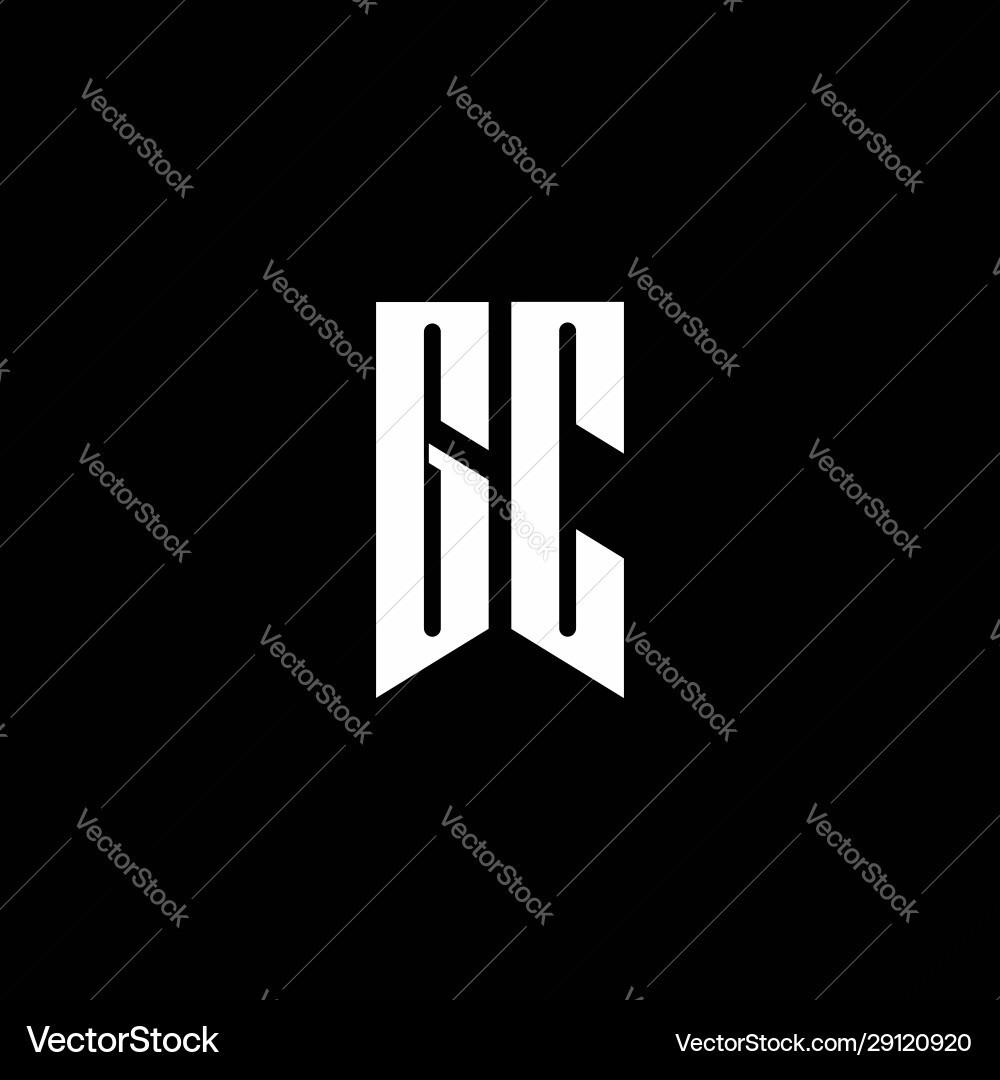 Gc logo monogram with emblem style isolated Gc logo monogram with emblem style isolated Vector Image