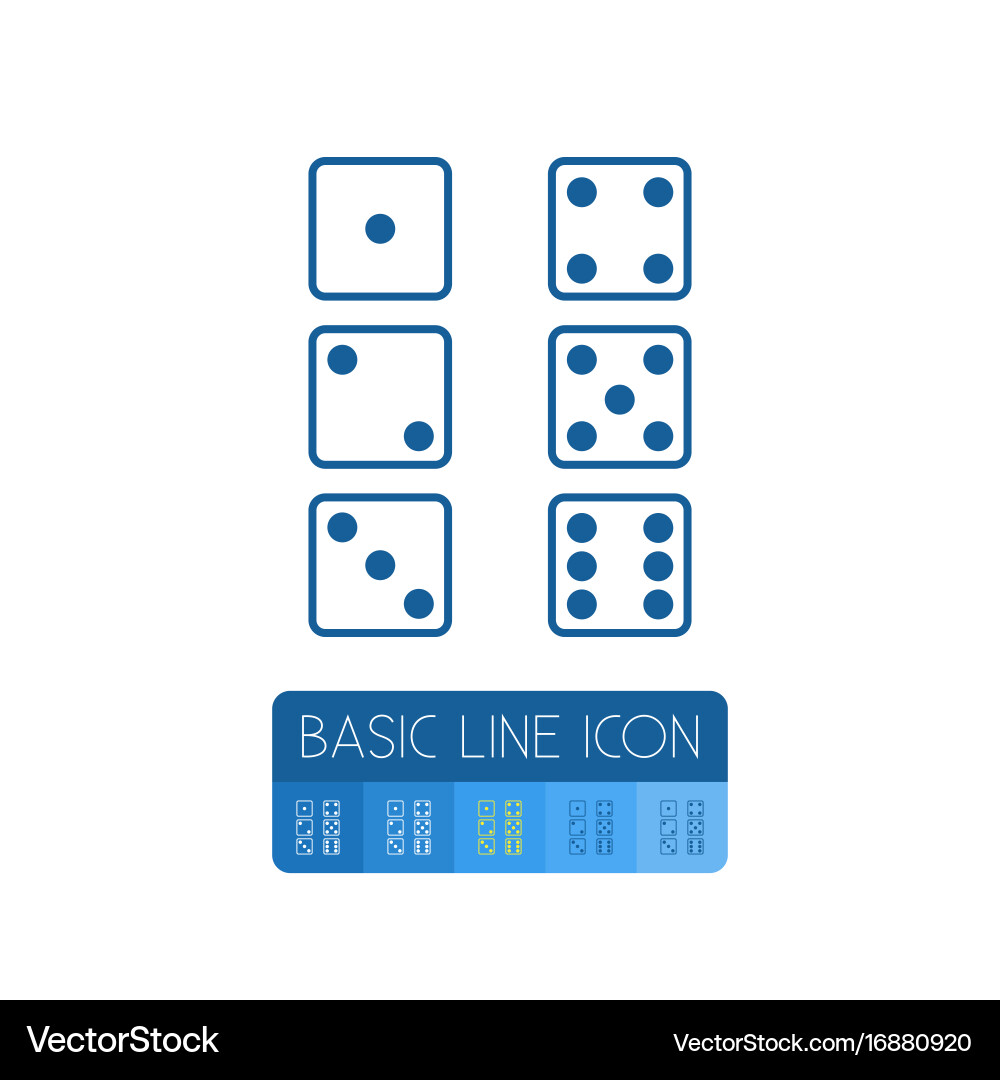 Isolated number outline cube element can vector image