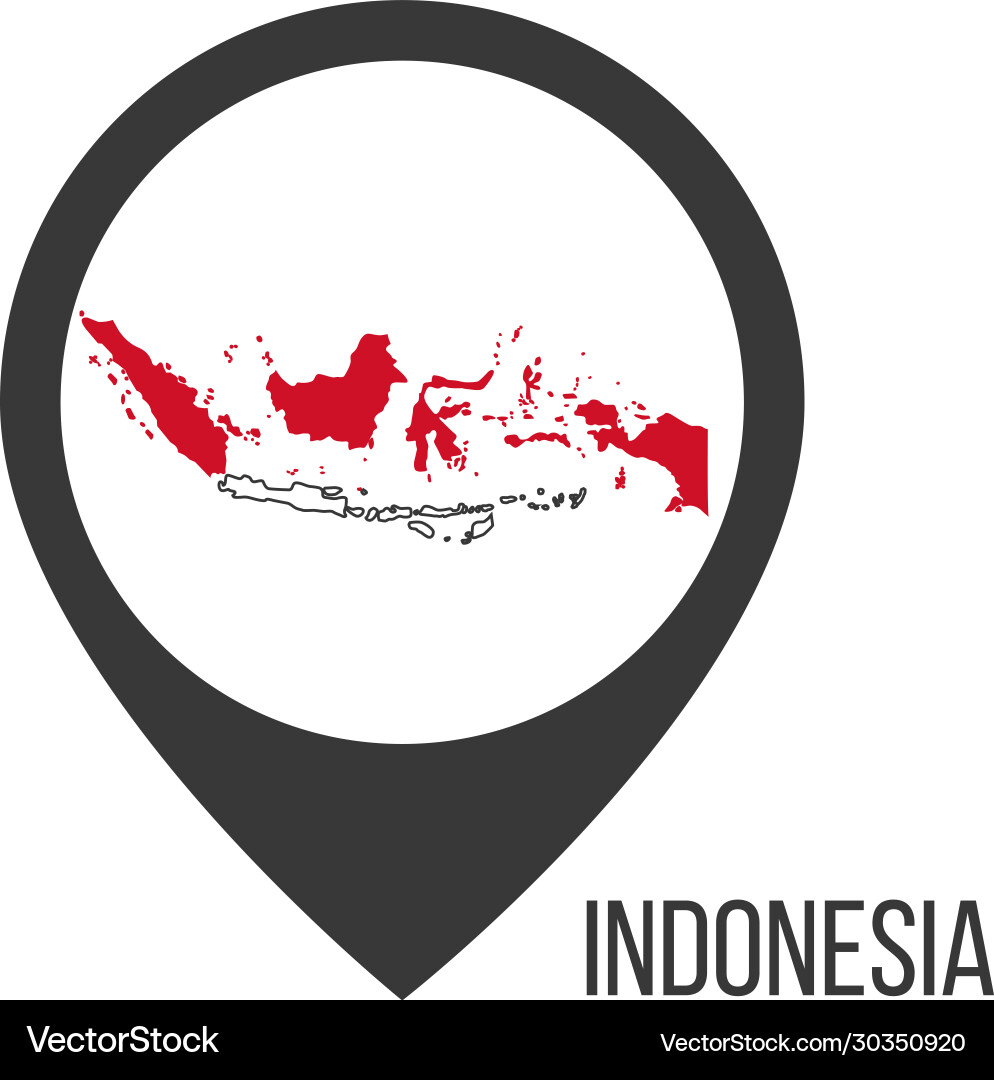Map pointers with contry indinesia flag Map pointers with contry indinesia flag vector image