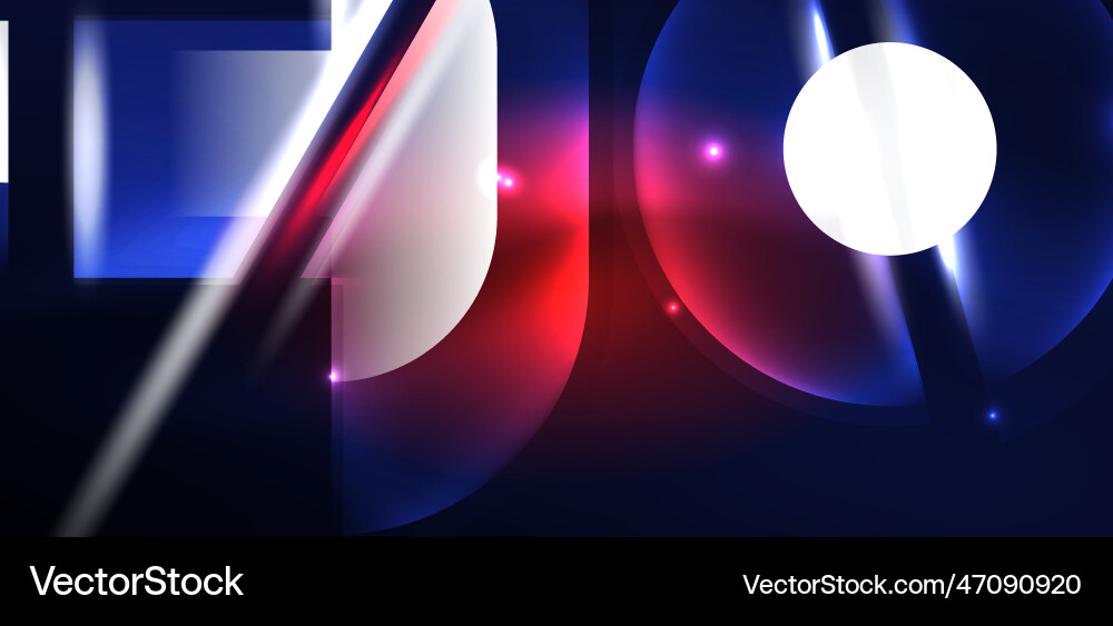 Neon round shapes lines and triangle elements hi Vector Image