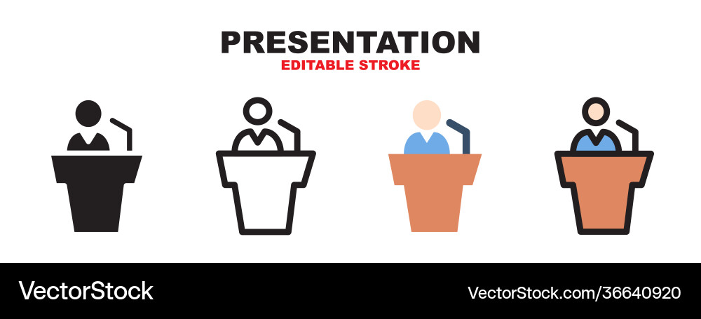 Presentation icon set with different styles vector image
