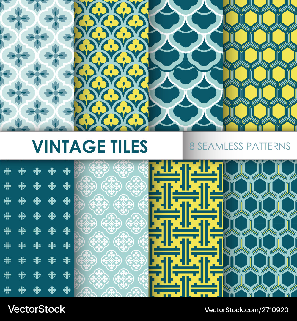Retro Tile Patterns vector image