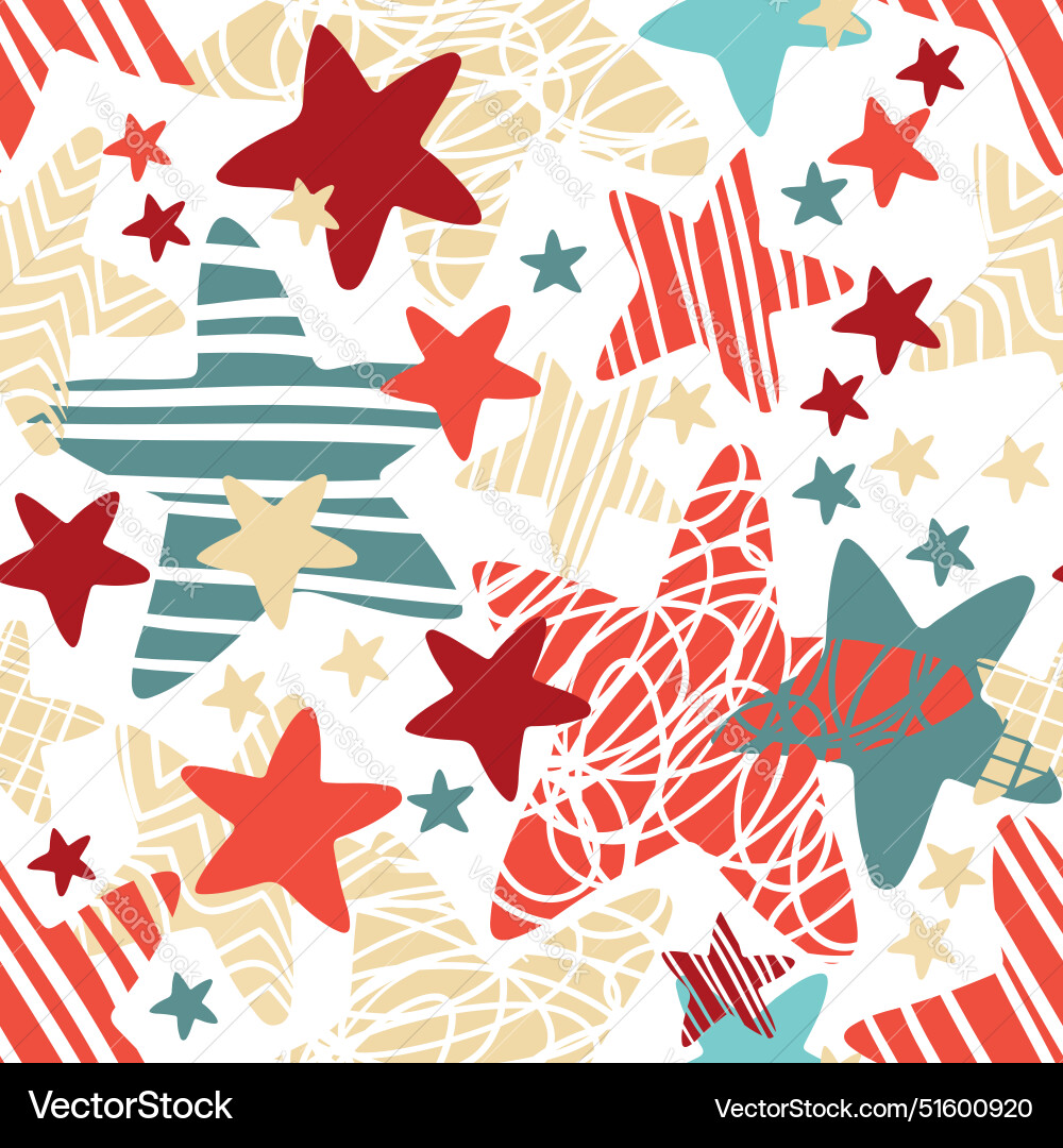 Seamless pattern with a color stars background Seamless pattern with a color stars background vector image