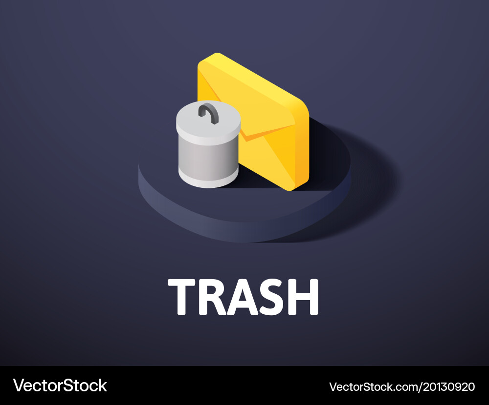 Trash isometric icon isolated on color background vector image