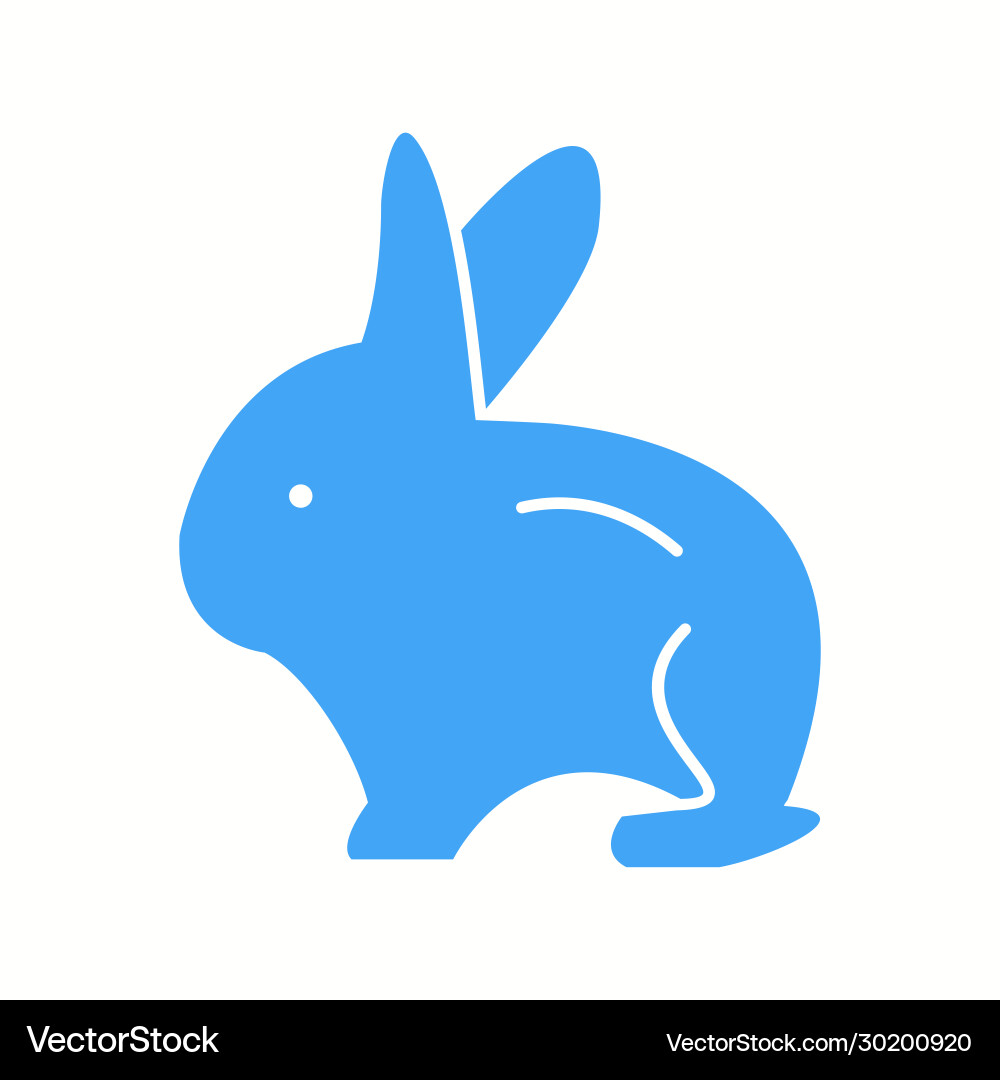 Unique rabbit glyph icon Vector Image