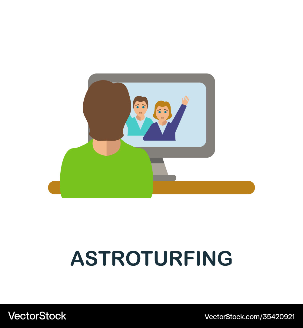 Astroturfing flat icon color simple element from vector image