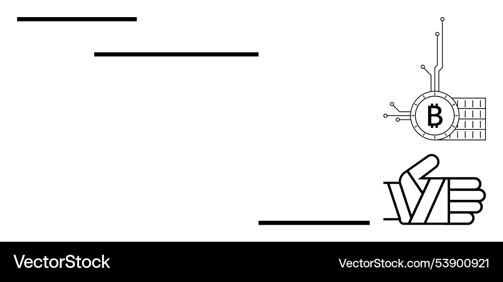 Bitcoin security and verification with technology Vector Image