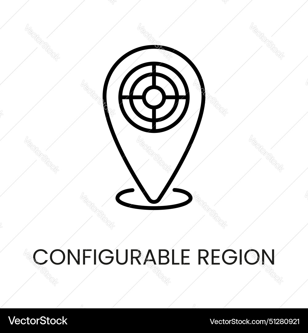 Customizable region line icon with editable Vector Image