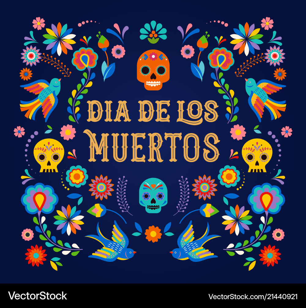 Dia de los Muertos Banner Vector Image