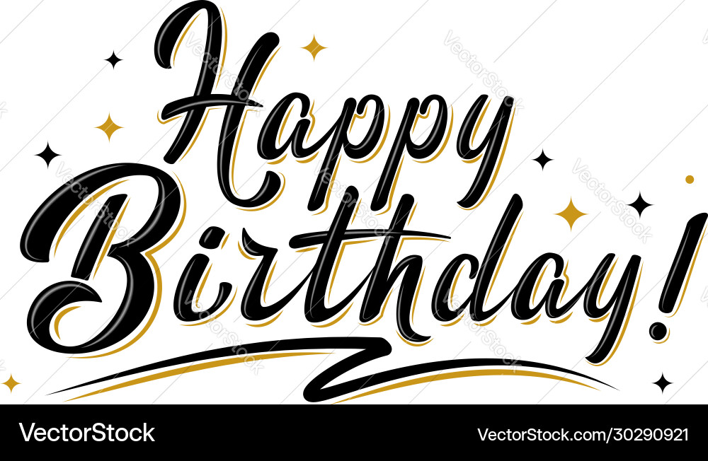 Happy birthday sign hand drawn modern brush Happy birthday sign hand drawn modern brush vector image