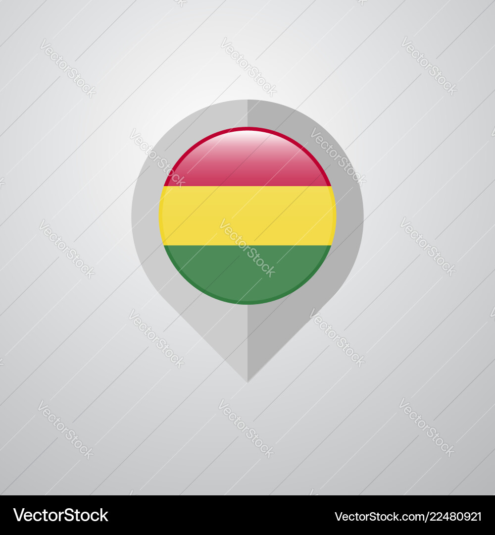 Karten-Navigation Pointer mit bolivia Flaggendesign Vektorbild