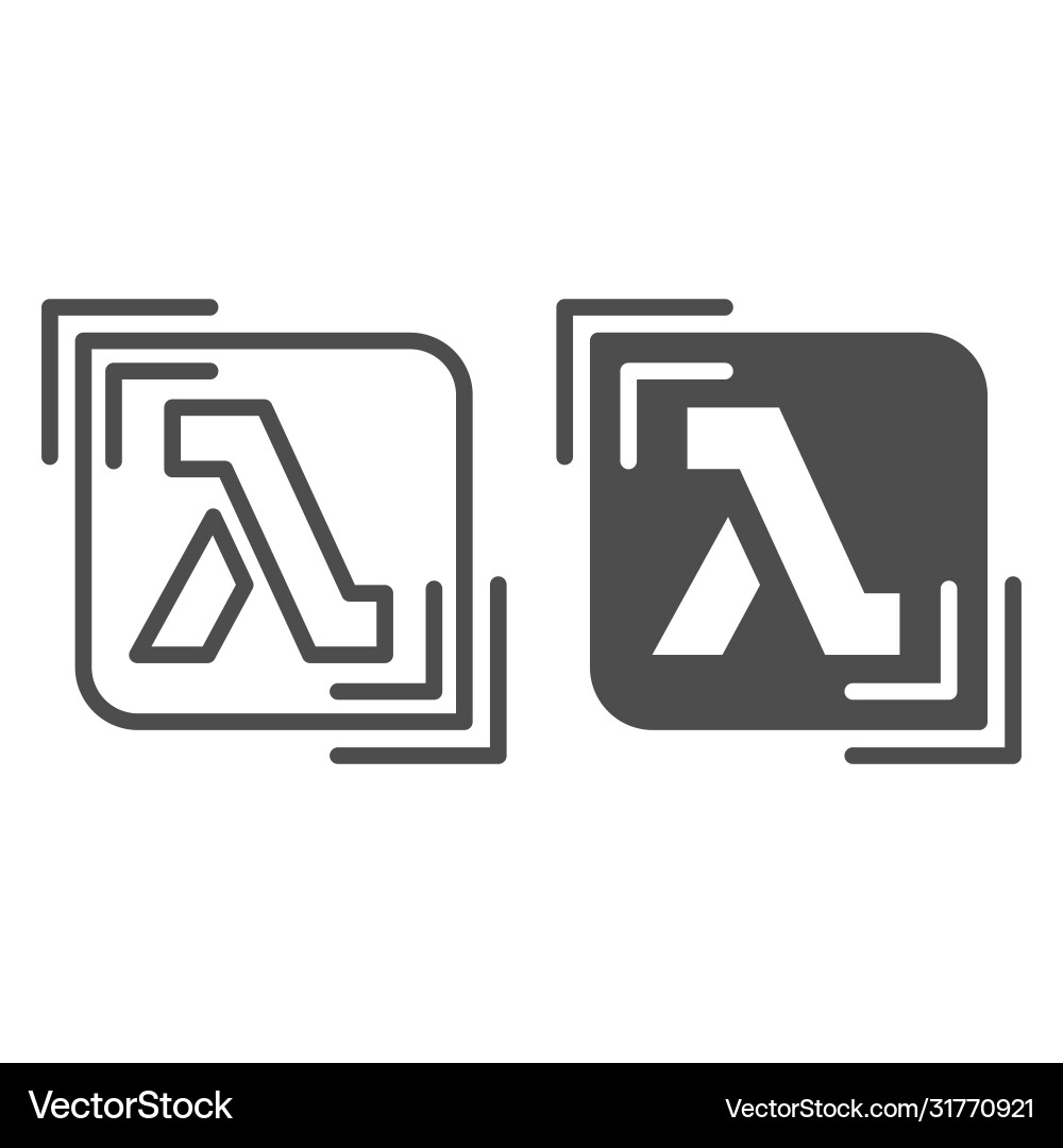 Lgbt lambda line and solid icon rights Lgbt lambda line and solid icon rights vector image