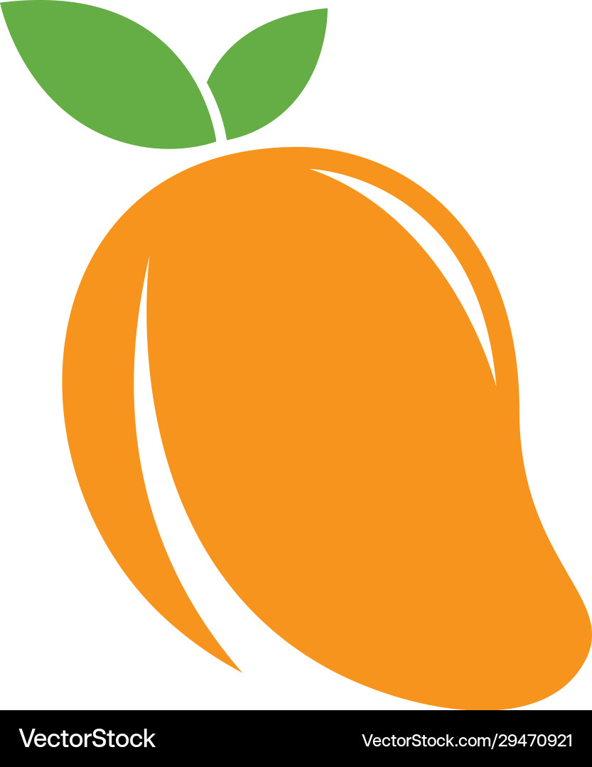 Mango Flat Icon - Tropische Frucht Vektorbild