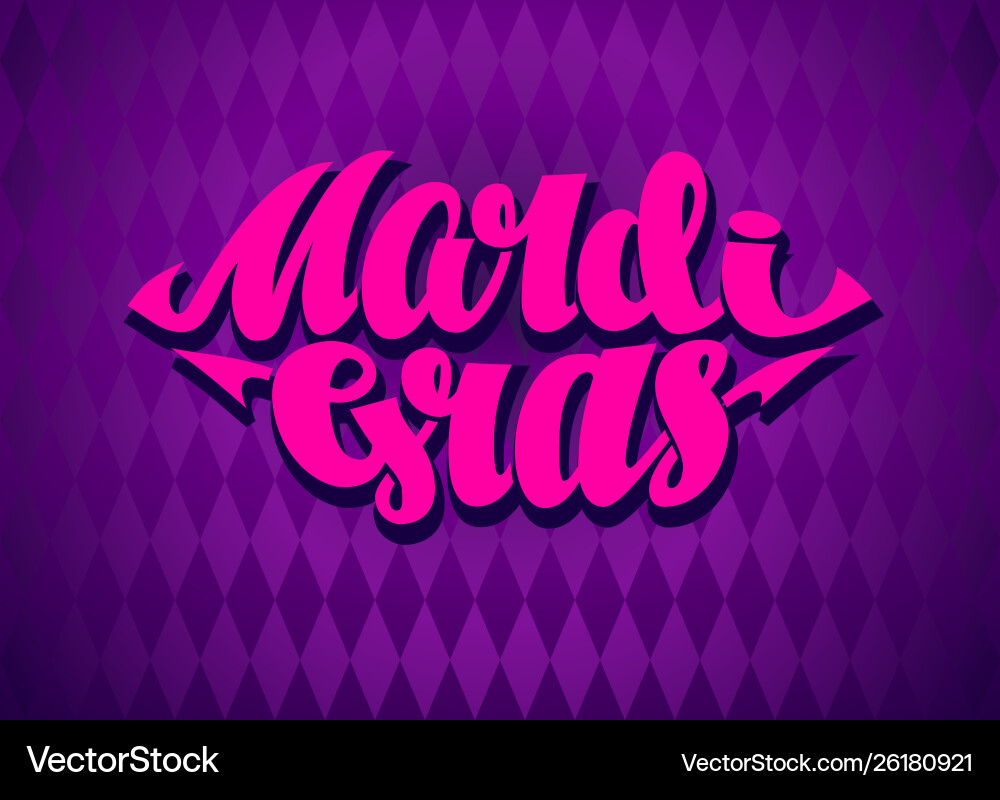 Mardi gras lettering with kiss red lips Mardi gras lettering with kiss red lips vector image