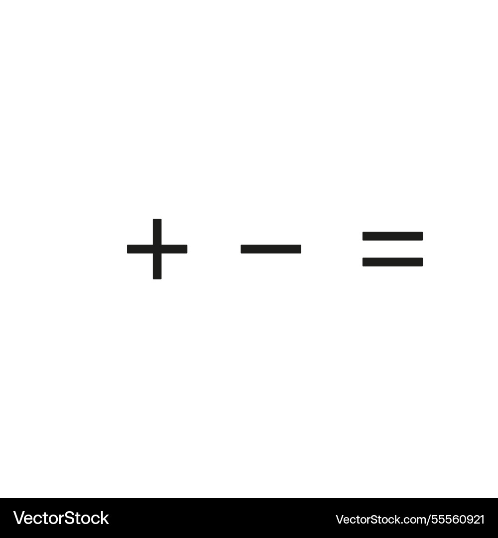 Math plus minus multiply divide symbol Math plus minus multiply divide symbol vector image