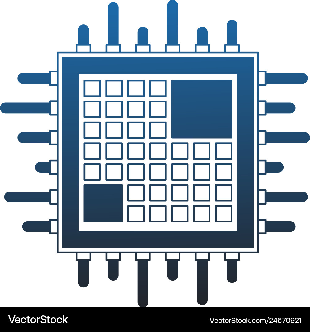 Microchip processor technology blue lines Microchip processor technology blue lines vector image