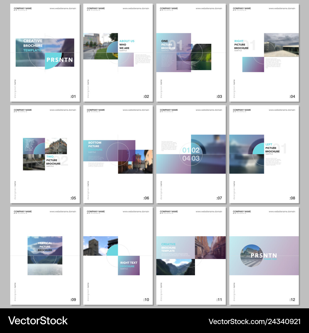 Minimal brochure templates with colorful gradient Minimal brochure templates with colorful gradient vector image