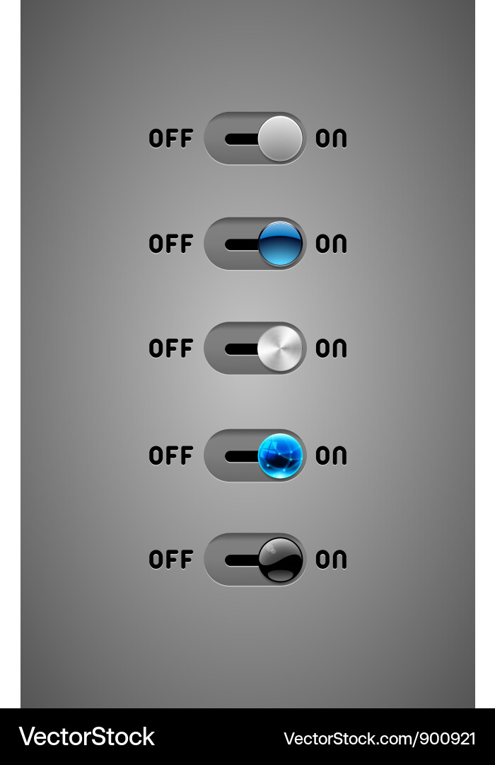Modern Toggle Buttons Vector Image