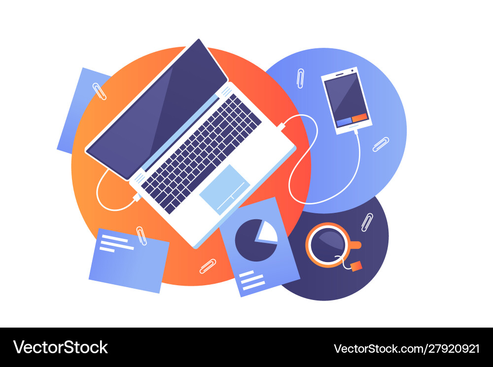 Modern Workspace Setup vector image