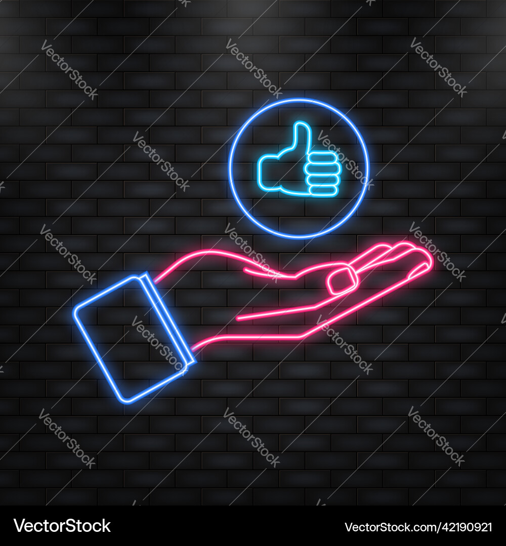 Neon icon flat like comment for web background Neon icon flat like comment for web background vector image