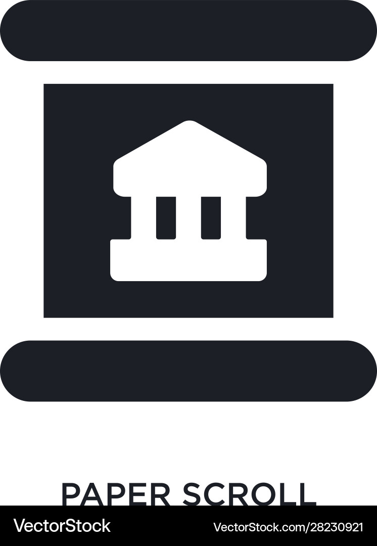 Paper scroll isolated icon simple element from vector image