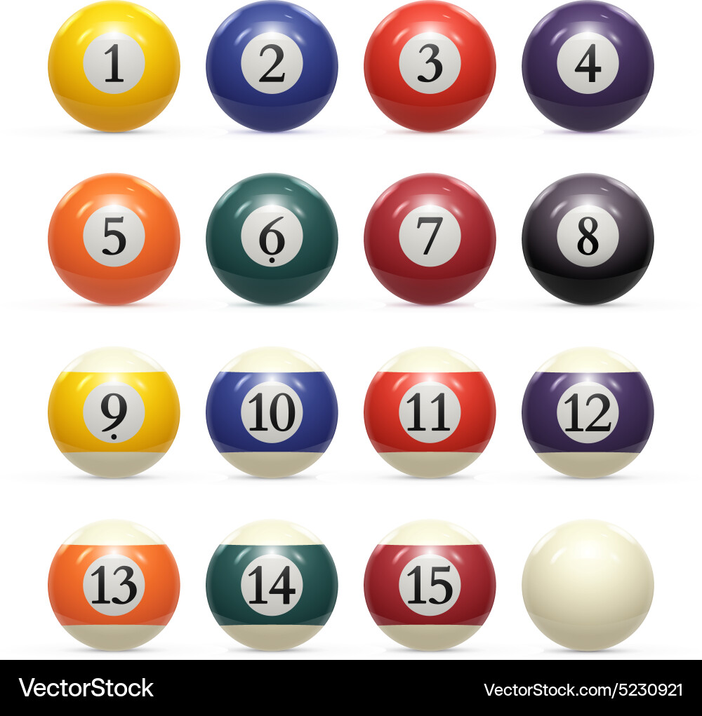 Pool Balls on White Royalty Free Vector Image - VectorStock