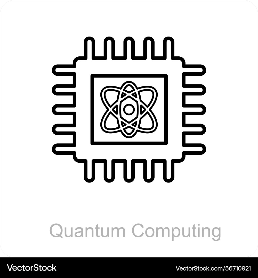 Quantum computing icon concept vector image