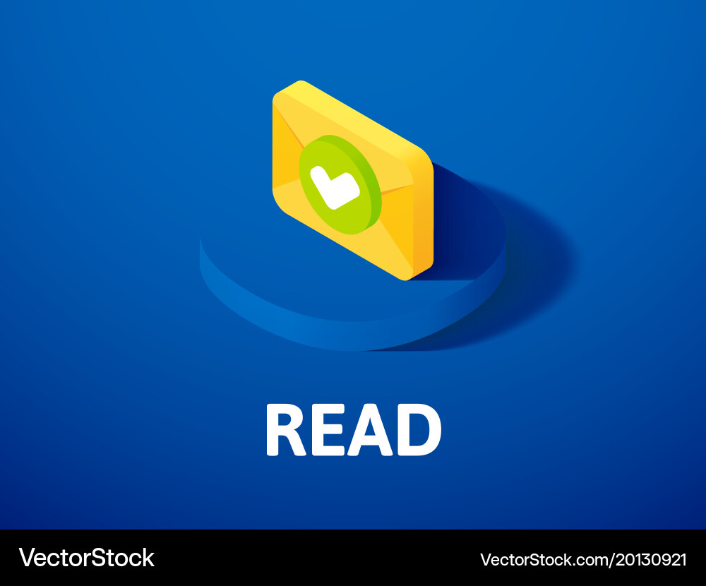 Read isometric icon isolated on color background Vector Image