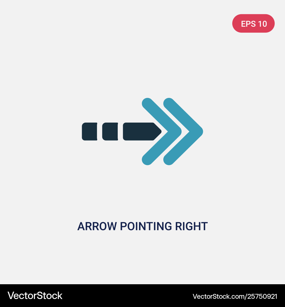 Right-Pointing Arrow Icon - Cyan & White vector image