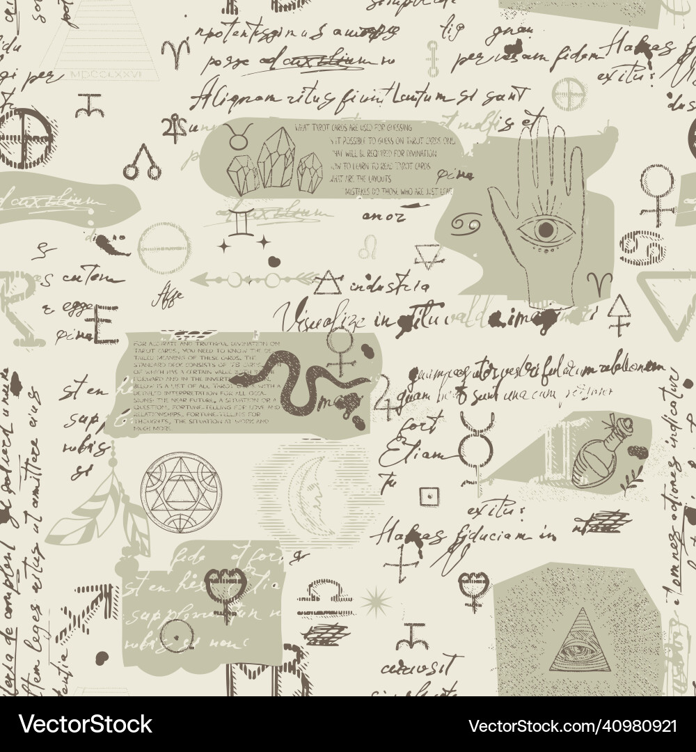 Seamless esoteric pattern Seamless esoteric pattern vector image