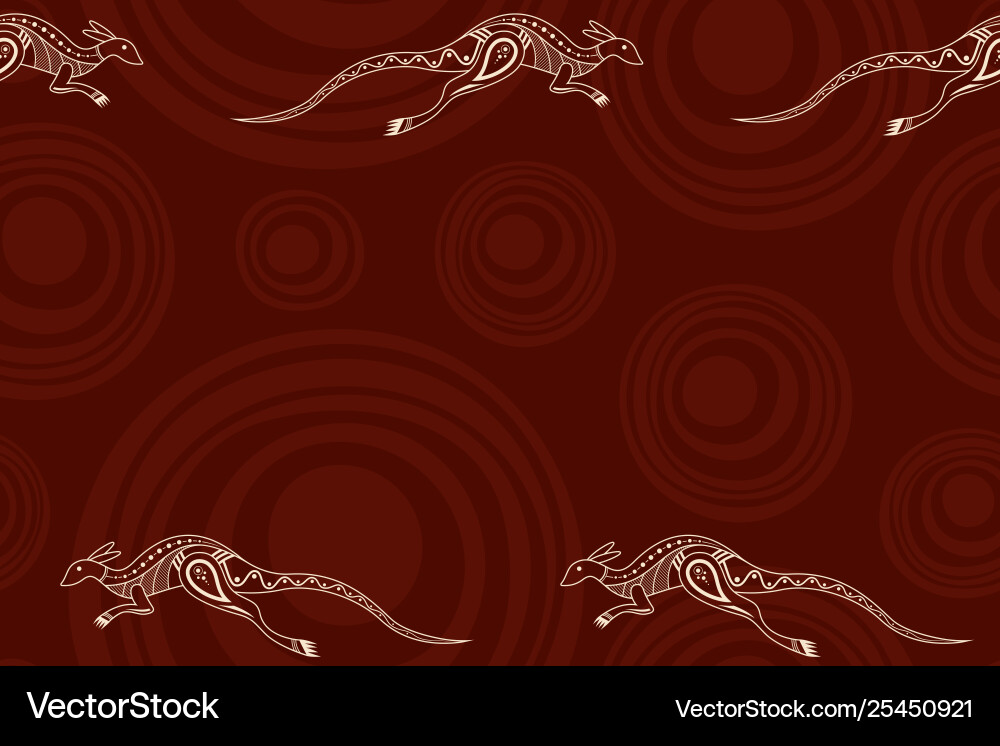 Seamless horizontal border pattern with kangaroos Seamless horizontal border pattern with kangaroos vector image