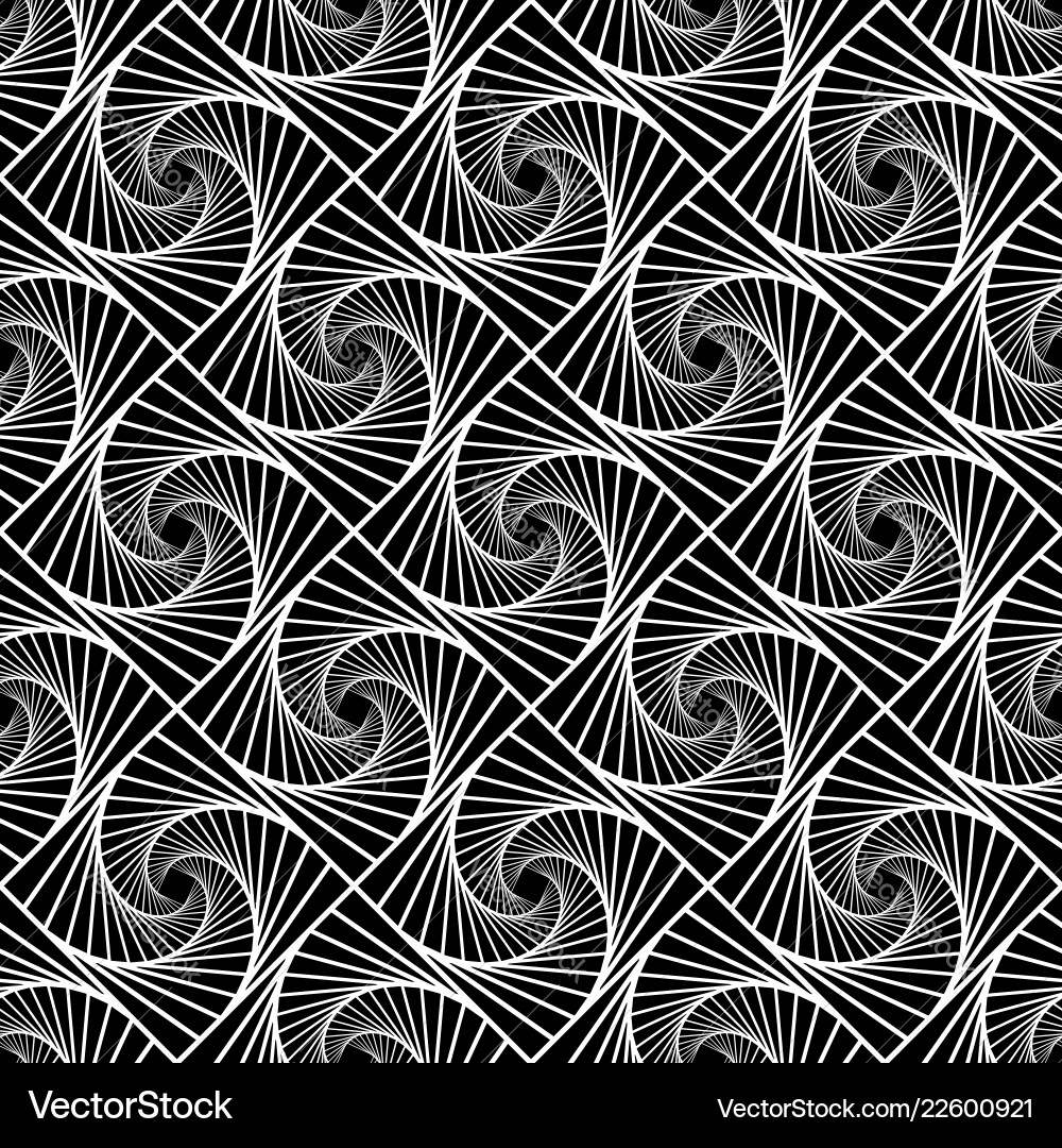 Seamless monochrome pattern with grid of twirly Seamless monochrome pattern with grid of twirly vector image