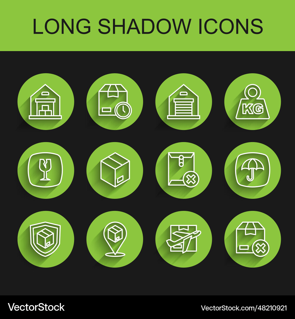 Set line delivery security with shield location Vector Image