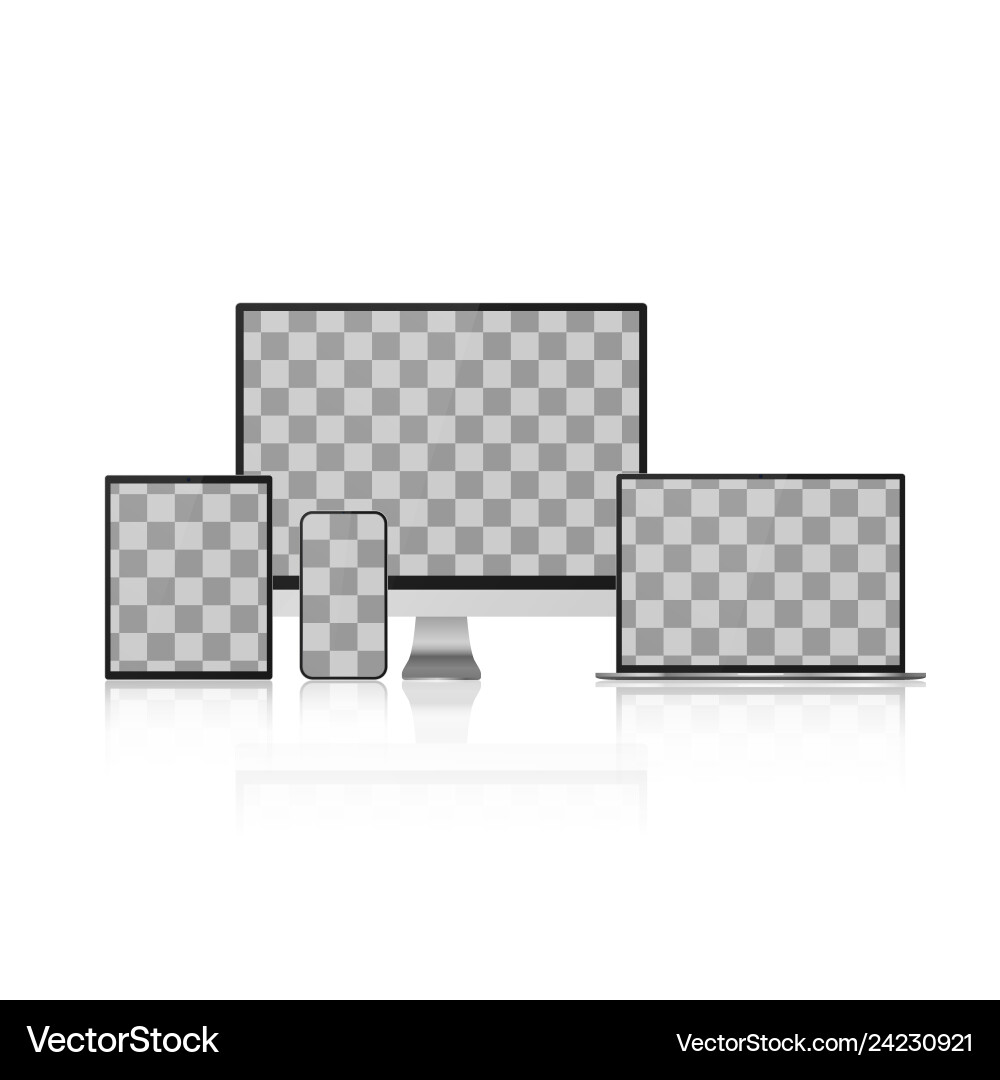 Set of device mock up realistic computer laptop Set of device mock up realistic computer laptop vector image