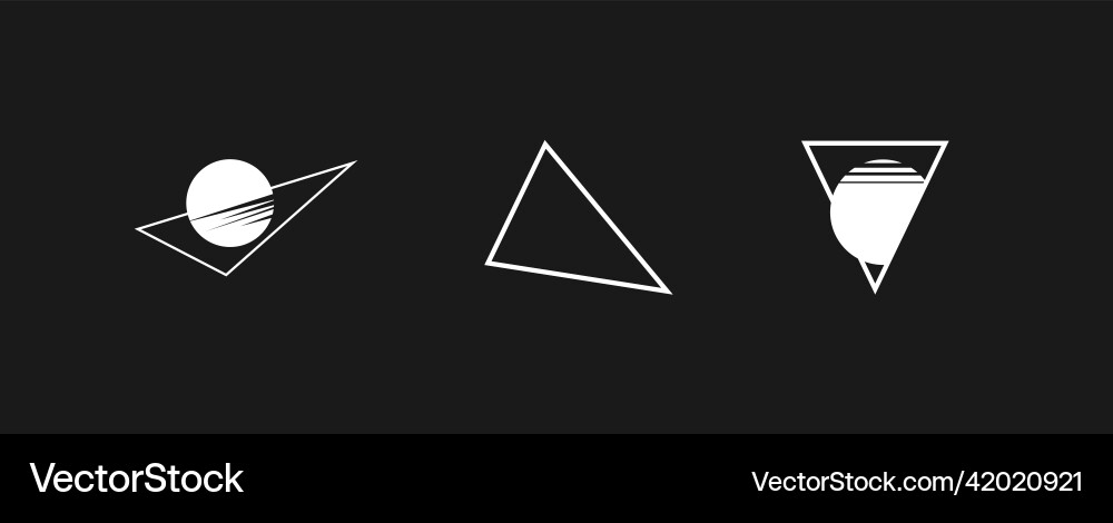 Set of retrowave design elements triangles Vector Image