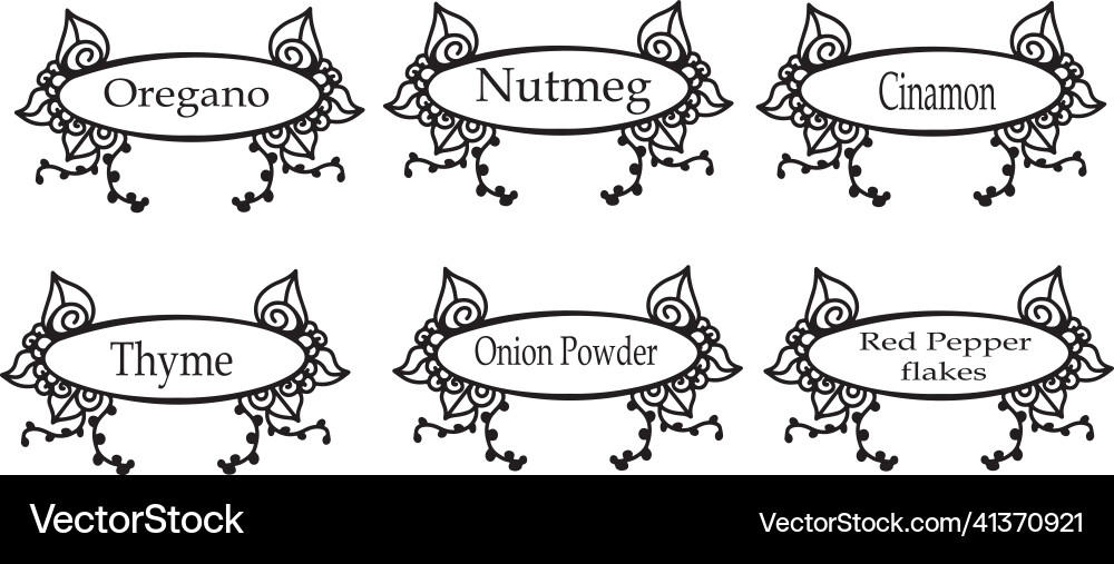 Set with spice labels for developers 2 Set with spice labels for developers 2 Vector Image