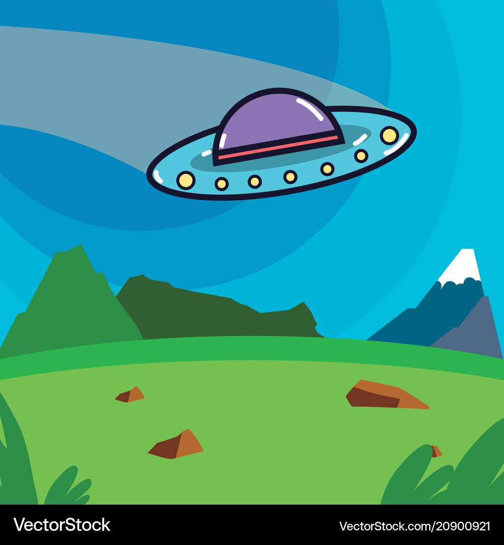 Spaceship taking off from planet Vector Image