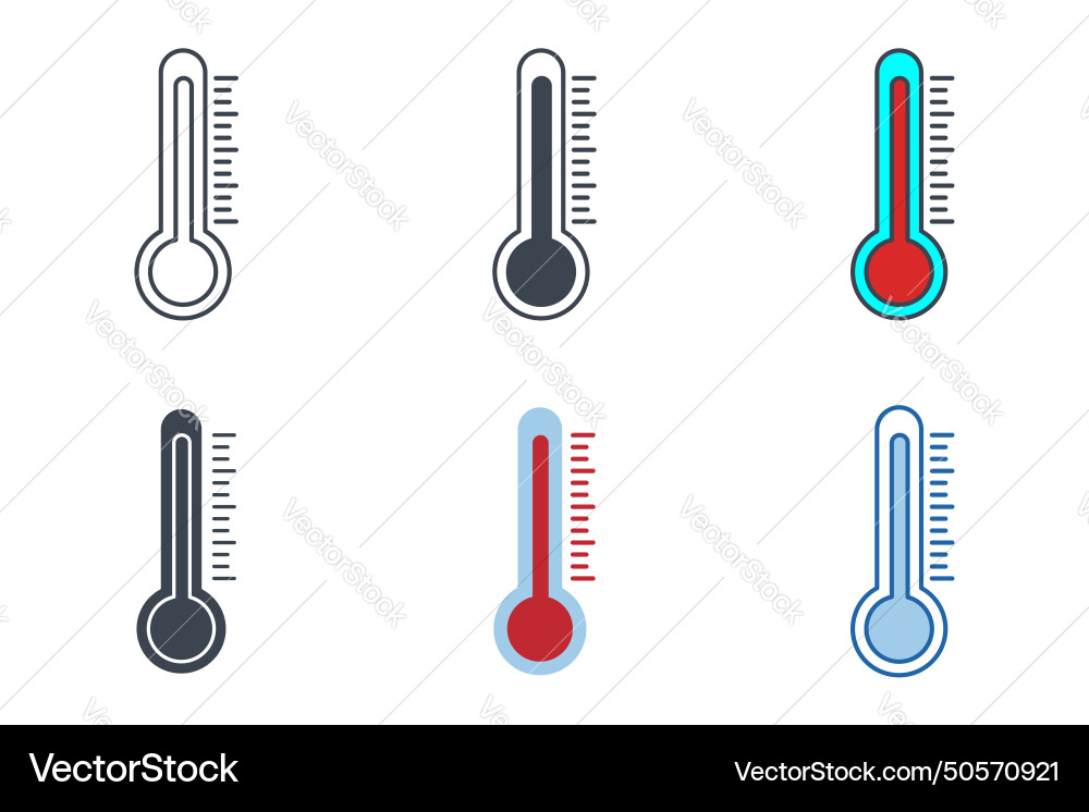 Thermometer icons with different styles Vector Image