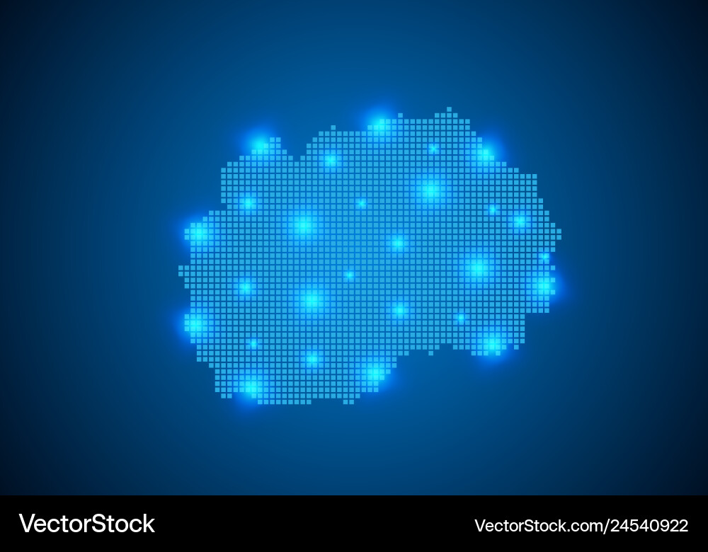 Abstract blue background with map internet line vector image