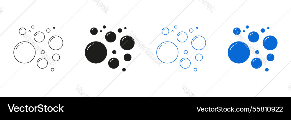 Bubble design line and solid icon set Bubble design line and solid icon set vector image