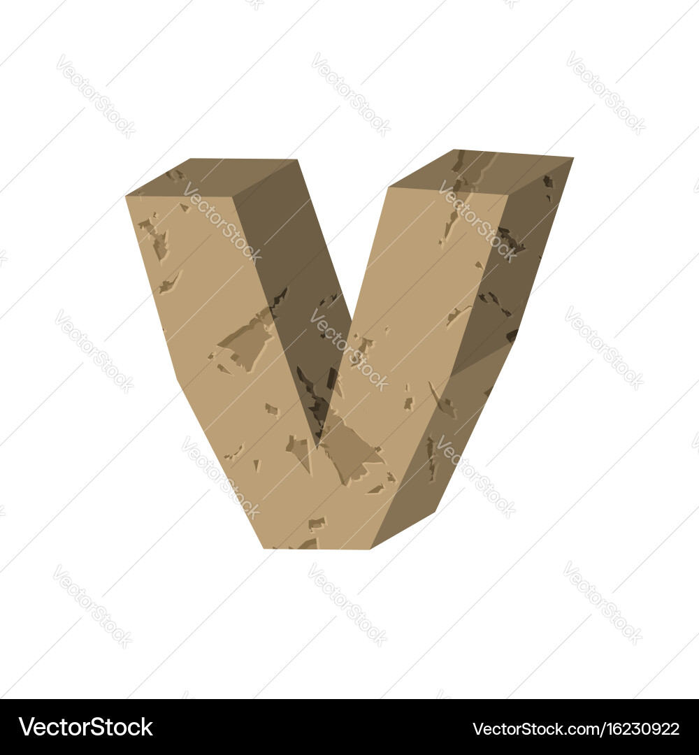 Buchstaben v stein schriftarten rock alphabet symbol steine Vektorbild
