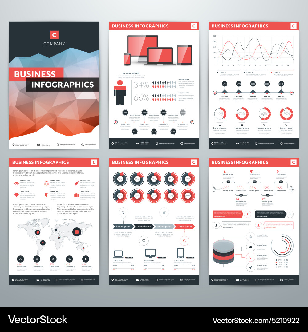 Business Data Visualization Elements vector image