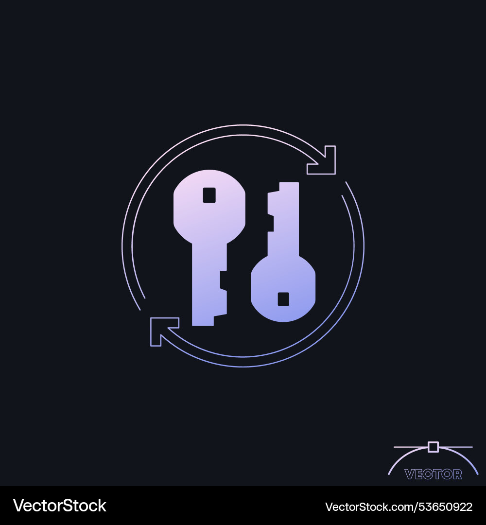 Change keys icon with a gradient Vector Image