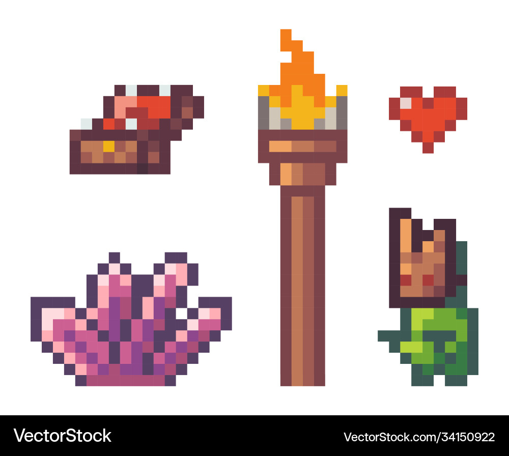 Collection pixel characters videogame Collection pixel characters videogame vector image