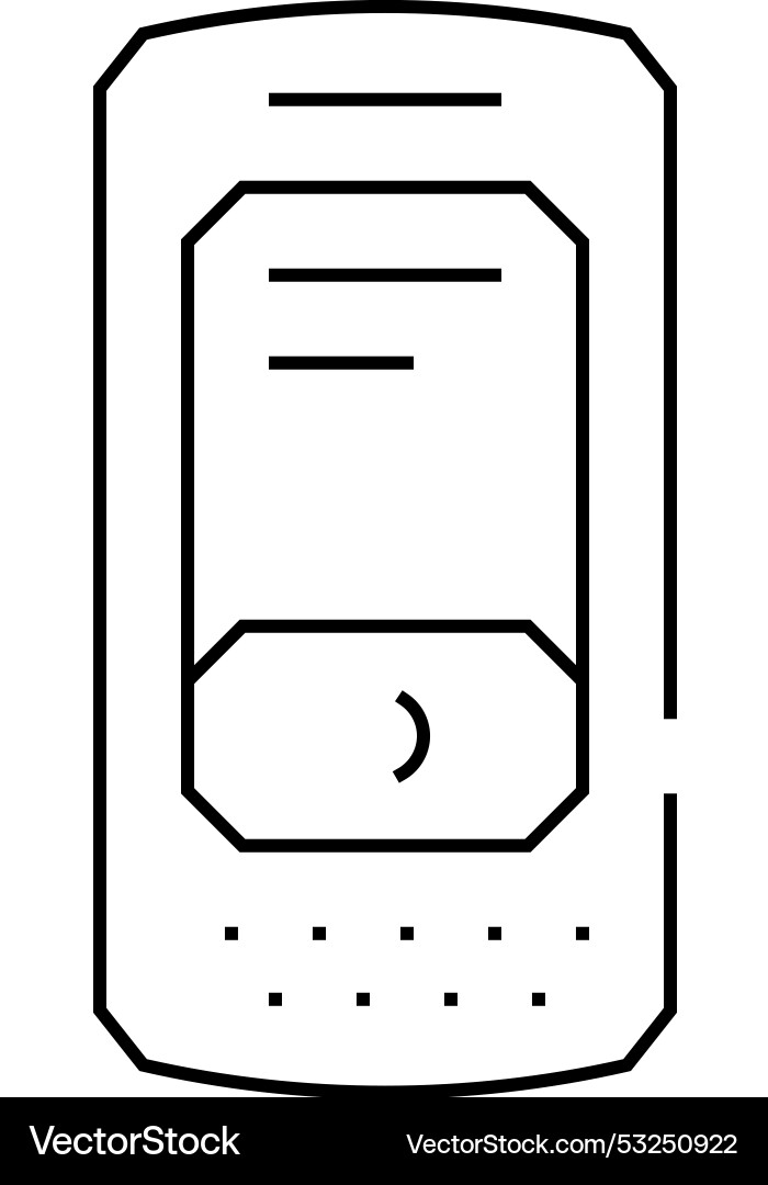 Data collection terminal line icon vector image