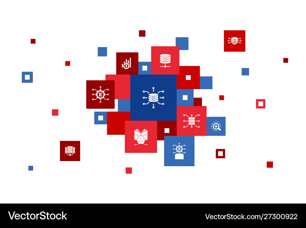 Data integration infographic 10 steps pixel design vector image
