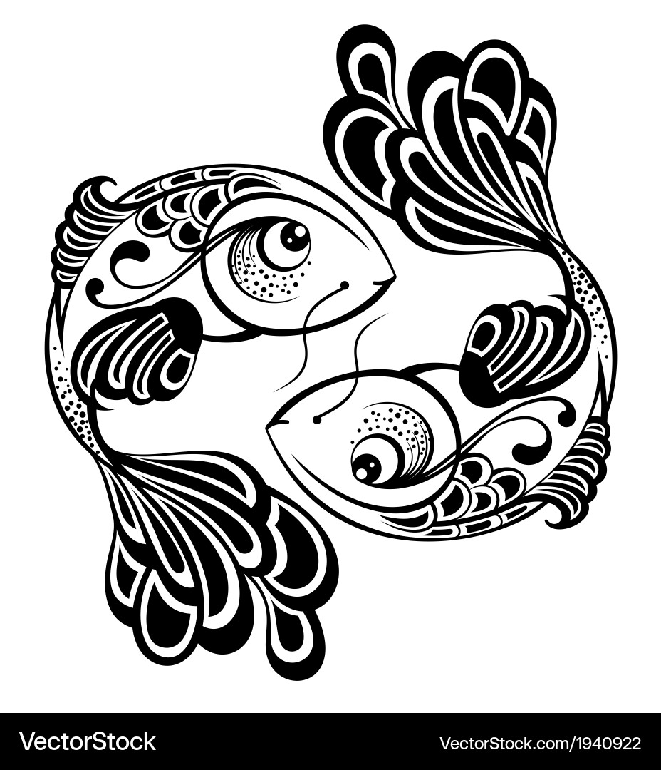 Elegant Fish Zodiac Vector Image
