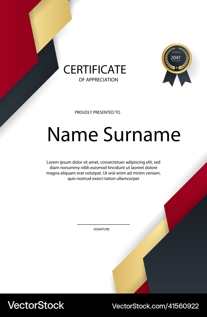 Elegant Gradient Certificate Template Vector Image