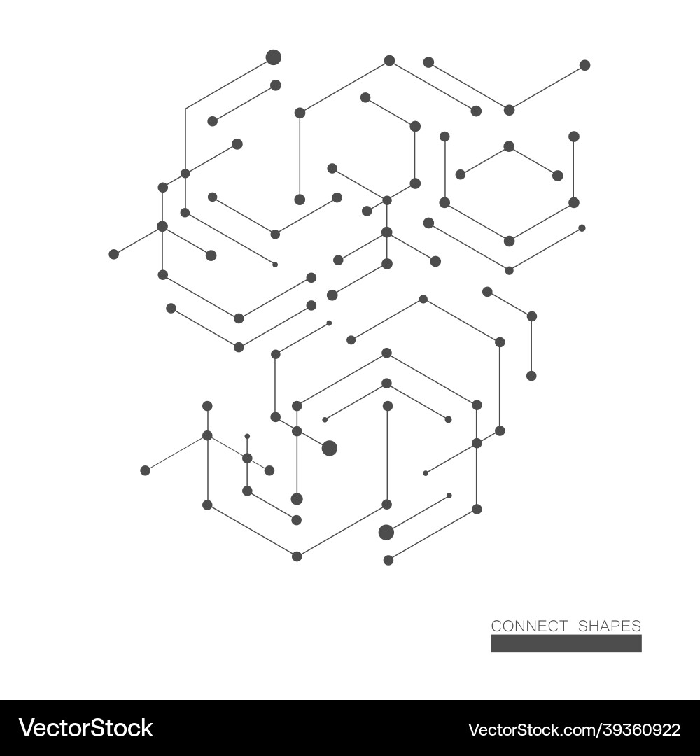 Hexagonal structure molecule design vector image