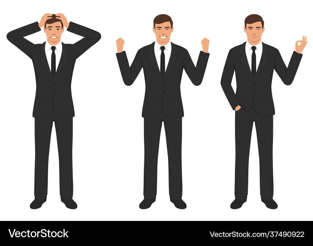 Man expressions with hands gesture Vector Image